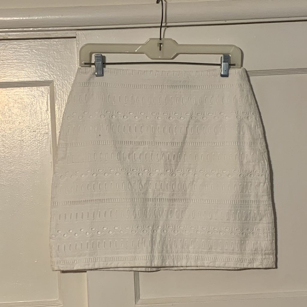 Gap Womens Eyelet A Line Skirt White Back XS New